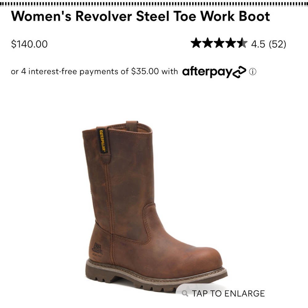 BRAND NEW IN BOX CAT WOMENS REVOLVER STEEL TOE BOOTS